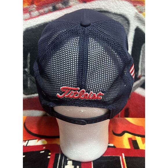 Titleist‎ Golf Snapback Hat USA Flag Mesh Back Cap Red White and Blue - Picture 3 of 6